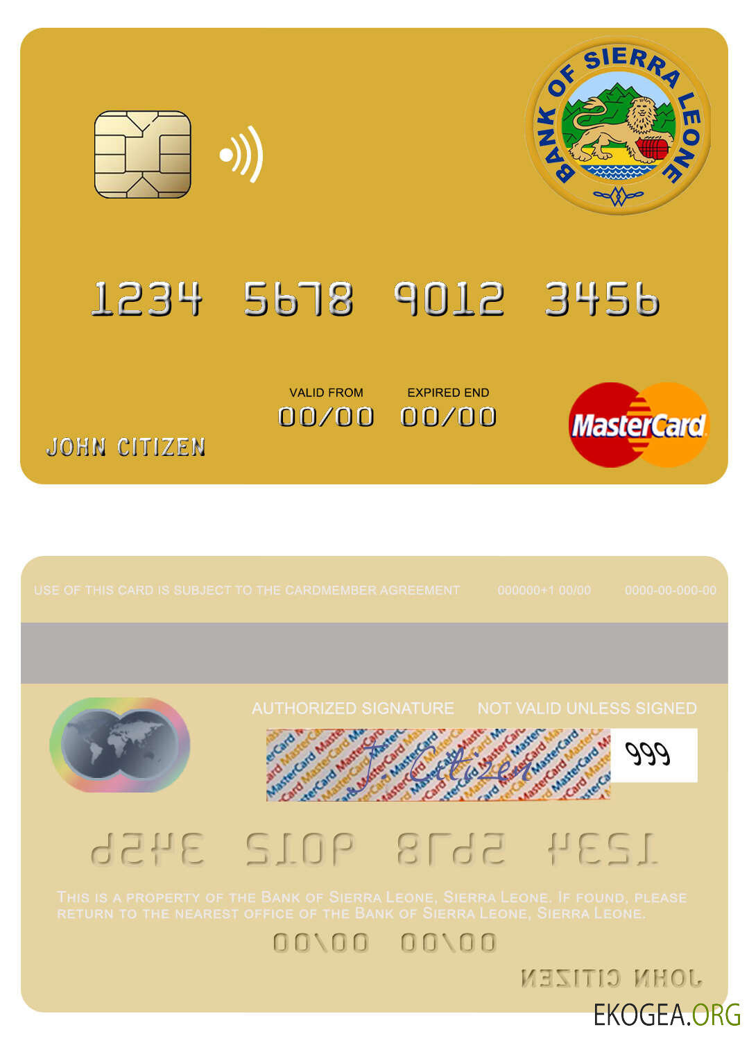 Carte Mastercard de la Banque de Sierra Leone de Sierra Leone